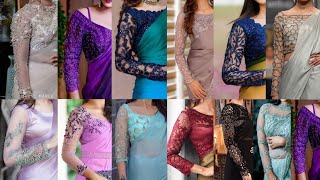 Long Net Sleeves Blouse Designs For Saree 2025 Full Sleeve Net Blouse Design Net Blouse For Saree