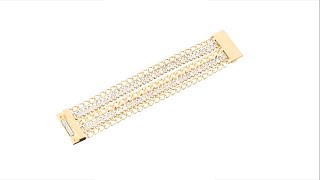 GUESS Multi Row Chain Magnetic Close Cuff Bracelet SKU: 9316032