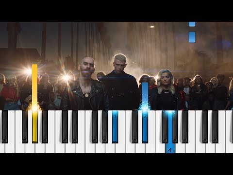 Machine Gun Kelly, X Ambassadors & Bebe Rexha - Home - EASY Piano Tutorial - (Bright: The Album)