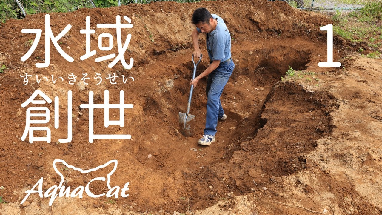 畑に巨大穴を掘る。超本格メダカ池作り！　水域創世 1