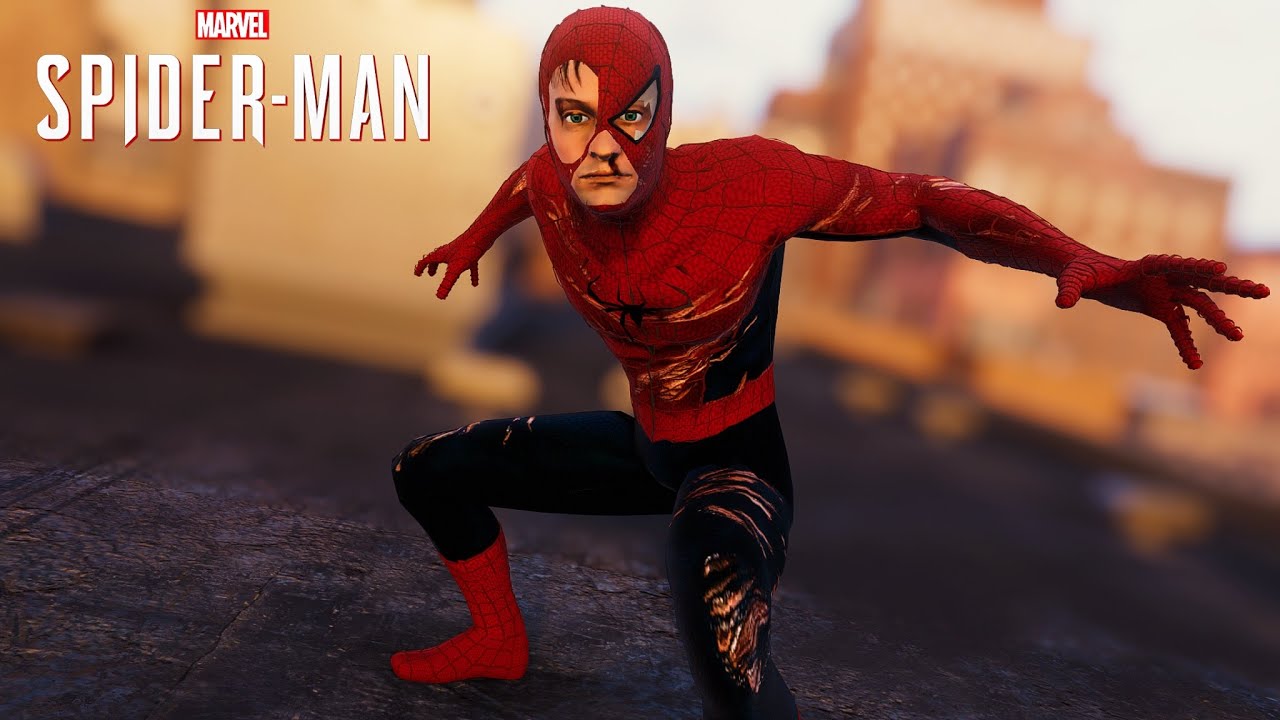SpiderMan PC Tobey Maguire Damaged Suit MOD Free Roam Gameplay! YouTube