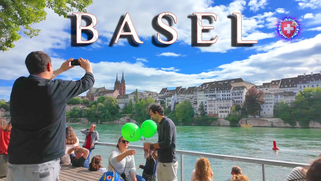 BASEL SWITZERLAND ✨ May Stroll around CITY CENTRE & Rhein River 4K / Rathaus & Shopping Street