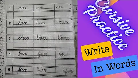 Cursive Writting Practice From Zero To Five | Kindergarten Worksheets For Kids | Write In Words
