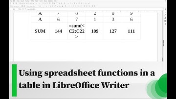 Using spreadsheet functions in a table in LibreOffice Writer
