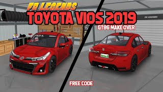 Fr legends Toyota VIOS Gen 4 livery | livery free code | Acrux A | Frl #37