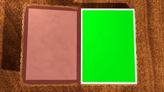 book open on green screen