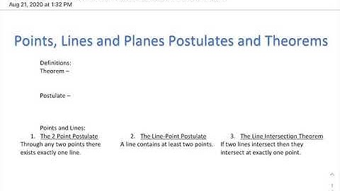 (Geometry) Points, Lines and Planes Postulates and Theorems