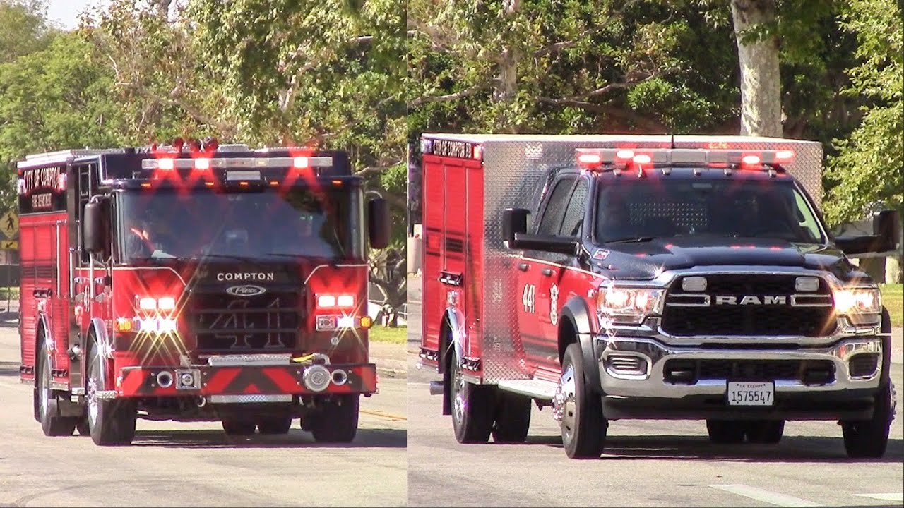 Compton Fire Dept. Engine 41 & Squad 441 YouTube