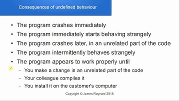Undefined Behaviour in  C++