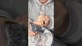 Ramly burger and Onigiri ❤️ #mukbang #food #burger