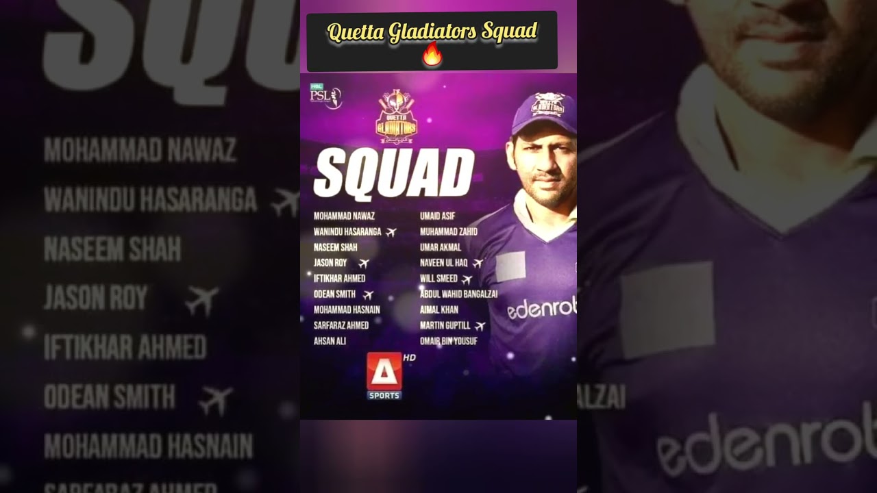 Quetta Gladiators Squad🔥 
