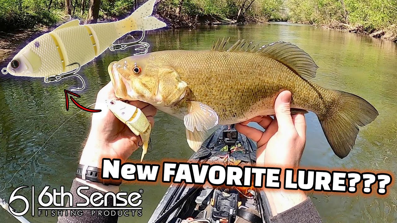 New FAVORITE LURE? | 6th Sense Trace 5″ Slow Sinking Swimbait | Indiana Spring River Kayak Trip!