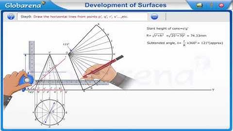 Engineering Drawing Tutorials/Surface development with Front view & Side view (T 8.1)