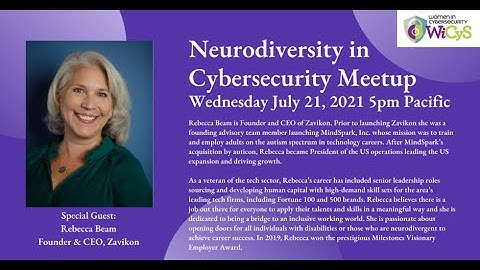Neurodiversity in Cybersecurity Group Meeting | July 21, 2021