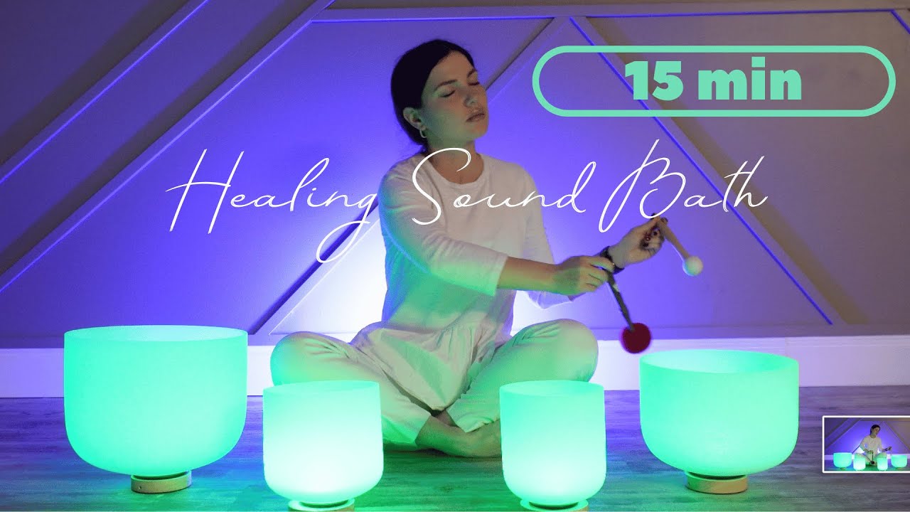 15 min Crystal Singing Bowl | Healing Sound Bath (No talking) - YouTube
