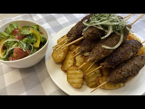 BIR ZUMDA LO'LA KABOB VA YENGIL SALAT / ЛЮЛЯ КЕБАБ В КАЗАНЕ. Потрясающий Кебаб