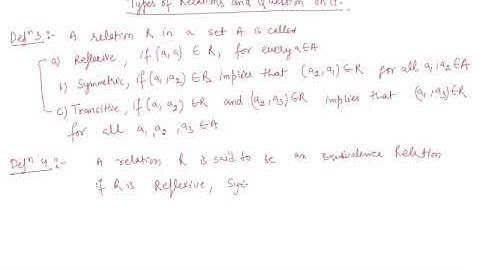 Types of Relation and Questions On It |  Class 12 Mathematics Relations and Functions