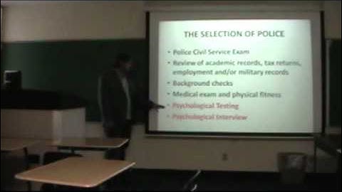 Eric Silk Psychology and Law Enforcement Lecture Part 1