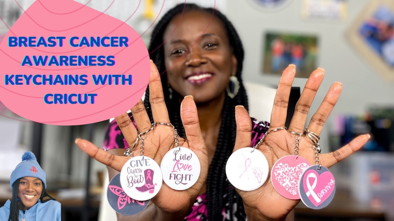 🎀HOW TO MAKE PHOTO KEYCHAINS WITH PRINTABLE VINYL WITH CRICUT EXPLORE AIR 2: BREAST CANCER AWARENESS
