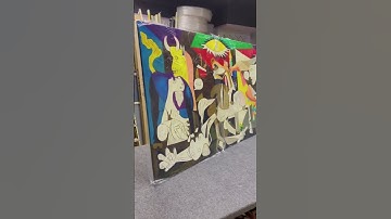 Rolled canvas paintined stretched and framed on wood bars , How canvas is stretched and framed by N