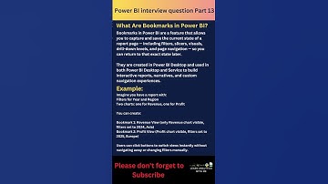Power BI interview questions Part 13 | What are bookmarks in Power BI #powerbishorts #powerbi