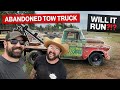1956 chevrolet texas tow truck abandoned for years will it run again with puddins fab shop