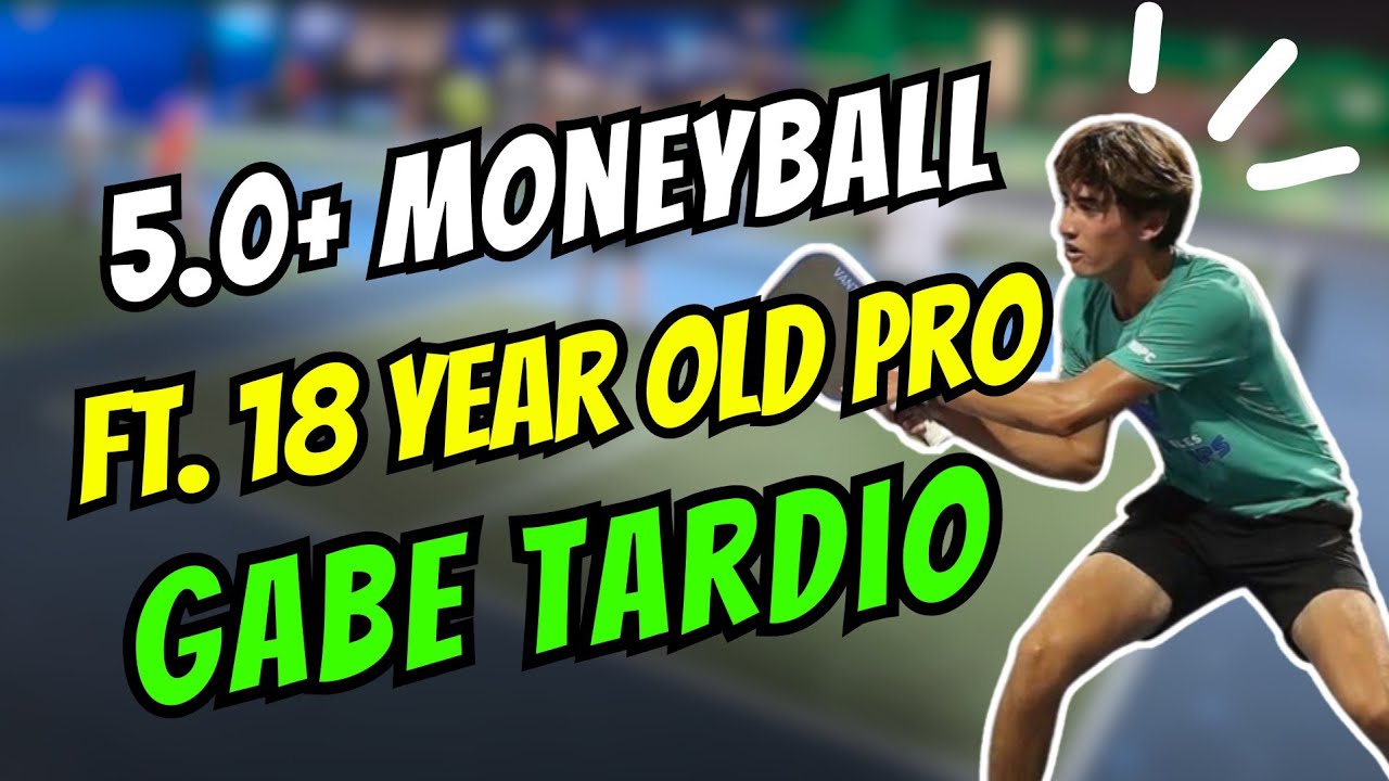18 Year Old Pro Gabe Tardio in 5.0+ Moneyball Pickleball Tournament ...