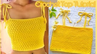 EASY CROCHET CROP TOP | for all sizes | How to crochet alpine stitch  | Isla Top