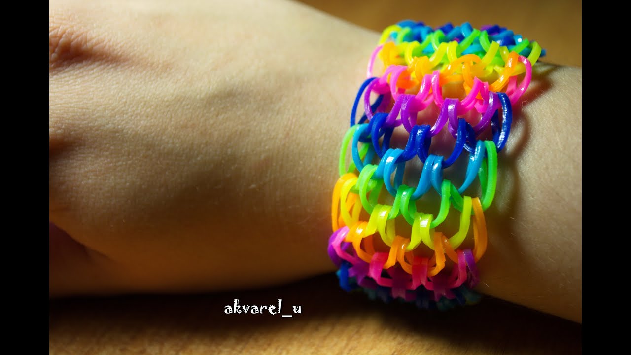 #60 by AkVaReLь Ю) Браслет из резинок "Чешуйки" (на вилках)