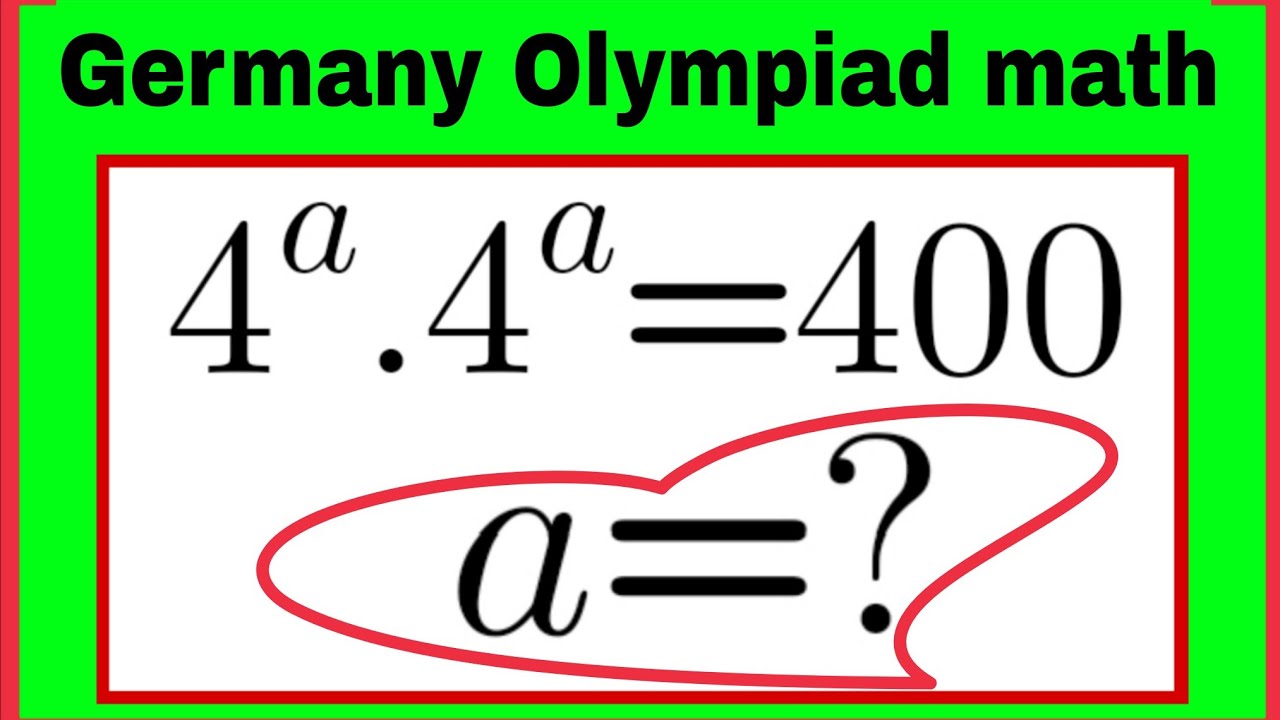 4^a.4^a=400|A Beautiful Algebra Maths Question Challenge a=?|How to solve this? 