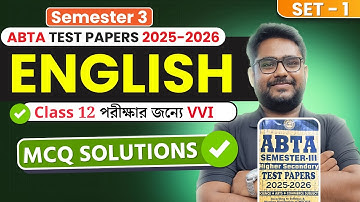 ABTA English solution ✅ | HS 2025-2026 🔥| ABTA Test Paper | Class 12 | Sem 3 | English Set 1 | elit