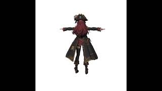 female anime pirate 3d model