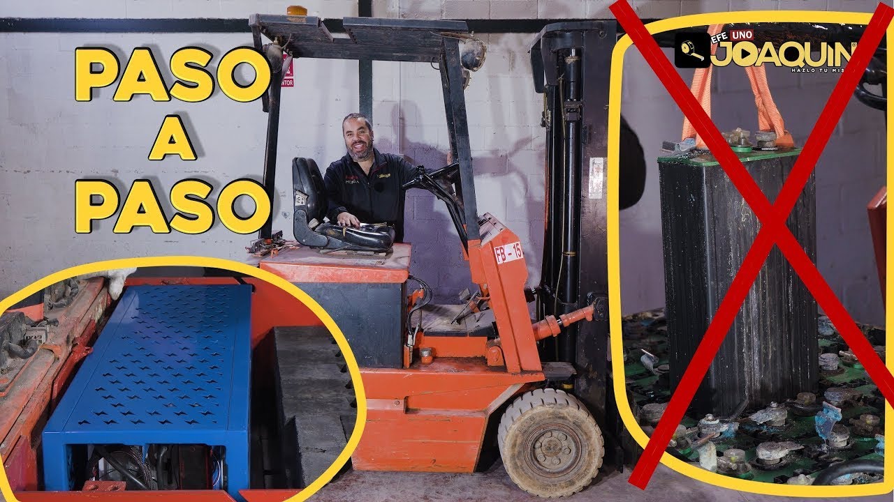 CAMBIO DE BATERIA EN CARRETILLA ELEVADORA - OTRA PIEZA DE MUSEO
