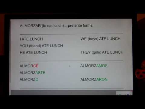 almorzar-(to-eat-lunch)...-preterite-forms.
