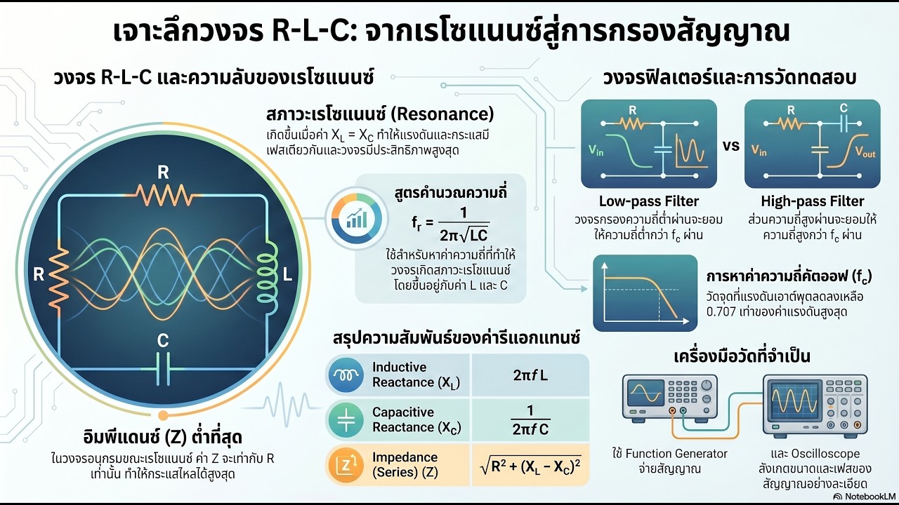 Rn Rlsc T ทดสอบวงจร R L C วงจรเรโซแนนซ์ และวงจรฟิลเตอร์ - YouTube