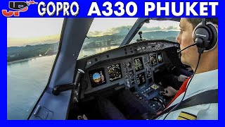 Airbus A330 landing at Phuket Thailand | Flight Deck GoPro View