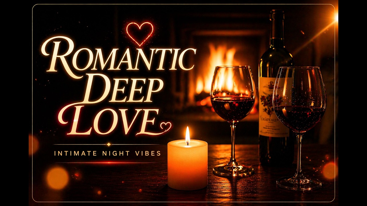 Intimate Evening Vibes 🕯️ Romantic Fireplace with Deep Love Music