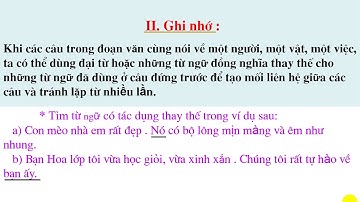 Trường Tân Thới - Lớp 5 - LTVC - Liên kết các câu trong bài bằng cách thay thế từ ngữ