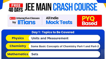 Jee Crash Course 2026 | Physics, Chemistry & Mathematics | English |  Day 1