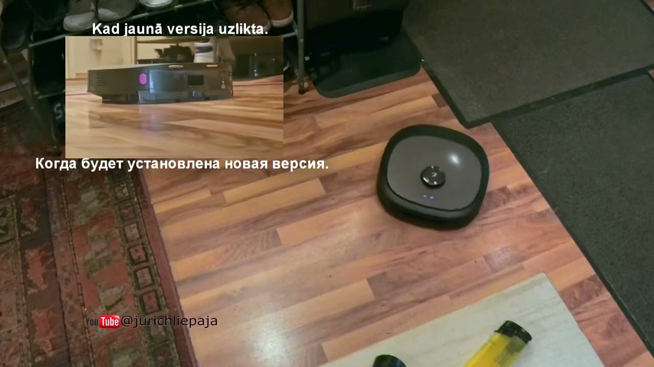 Eureka J20 robots mazgā grīdu ar lupatu problēma / робот моет пол шваброй, проблема