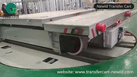 Low Voltage Rail Powered Turntable Transfer Cart For Workshop Transport