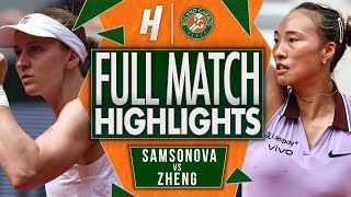 Liudmila Samsonova Vs Qinwen Zheng - Full Match Highlights - Fourth Round Roland Garros 2025