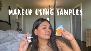 FULL FACE Using ONLY Free Makeup Samples 😱 | Tiny Makeup Challenge