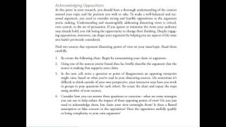 Addressing Counterarguments