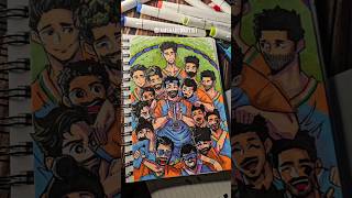 Drawing Undefeated Indian Cricket Team 🏏 🇮🇳 #cricket #champion cham #viratkohli #rohitsharma
