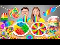 RAINBOW FOOD CHALLENGE || Eating Everything Only In 1 Color For 24 Hours By 123 GO! CHALLENGE