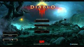 Diablo III login screen
