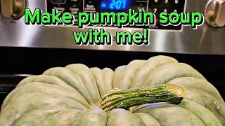 Making pumpkin soup from scratch