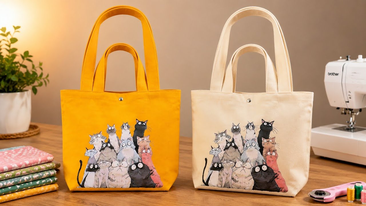 DIY Double Handle Tote Bag | Stylish & Super PracticalThe Easiest