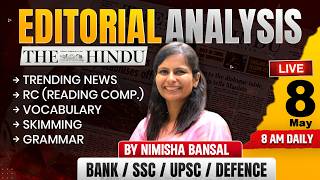 Editorial Analysis | 8th May, 2026 | Vocab, Grammar, Reading, Skimming | Nimisha Bansal